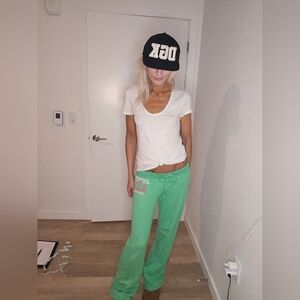 Y2k Juicy Couture, green cotton sweatpants